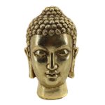 Resin Gold Buddha Head Ornament Gold