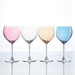 Set of 4 Lustre Gin Glasses Multi coloured