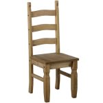 Corona Pair of Pine Dining Chairs Gold