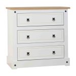 Corona White 3 Drawer Chest White