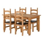 Corona Pine 4 Seater Dining Set Brown