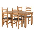 Corona Extending Brown 4 Seater Dining Set Brown