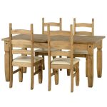 Corona Extending Cream 4 Seater Dining Set Brown