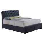 Valentino Charcoal 2 Drawer Storage Bed Black