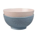 Denby Monsoon Gather Set Of 2 Large Serving Bowls Multi coloured