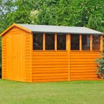 10ft x 10ft Overlap Double Door Workshop Brown