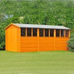 10ft x 15ft Overlap Double Door Workshop Brown