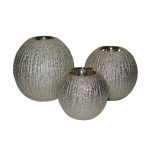 Set of 3 Ceramic Sphere Tealights Gold