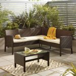 Nevada Brown Rattan Corner Sofa Set Brown