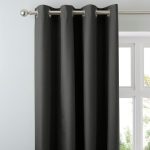 Arizona Deep Charcoal Blackout Eyelet Curtains Charcoal (Grey)
