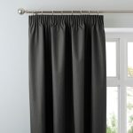 Arizona Deep Charcoal Blackout Pencil Pleat Curtains Charcoal (Grey)