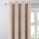 Boucle Natural Blackout Eyelet Curtains Natural