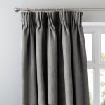 Boucle Charcoal Blackout Pencil Pleat Curtains Charcoal (Grey)