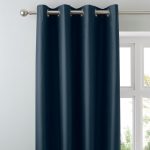 Nova Dark Blue Blackout Eyelet Curtains Dark Blue