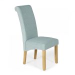 Kingston Pair of Fabric Dining Chairs Duck Egg (Blue)