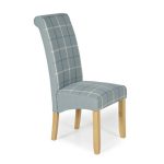 Kingston Tartan Pair of Fabric Dining Chairs – Grey Archer