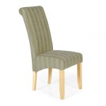 Kingston Striped Pair of Fabric Dining Chairs Sage