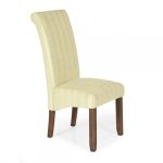 Kingston Striped Pair of Fabric Dining Chairs Oatmeal