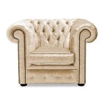 Belvedere Chesterfield Crushed Velvet Club Chair Cream
