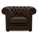 Belvedere Chesterfield Leather Club Chair Brown