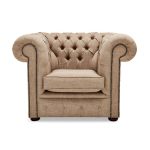 Belvedere Chesterfield Linen Club Chair Sand