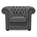 Belvedere Chesterfield Leather Club Chair Steel