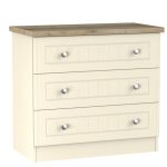 Vienna 3 Drawer Chest Cream