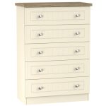 Vienna 5 Drawer Chest Cream