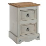 Corona Grey 2 Drawer Petite Bedside Cabinet Grey