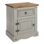 Corona Grey 1 Door 1 Drawer Bedside Cabinet Grey
