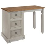 Corona Grey Single Pedestal Dressing Table Grey