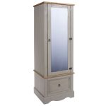 Corona Grey Armoire with Mirrored Door Grey