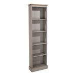 Corona Grey Tall Narrow Bookcase Grey