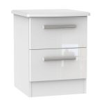 Knightsbridge 2 Drawer Bedside Cabinet White