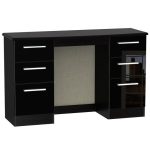 Knightsbridge 6 Drawer Dressing Table Black