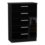 Knightsbridge 5 Drawer Chest Black