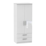 Knightsbridge 2 Drawer 2 Door Wardrobe White