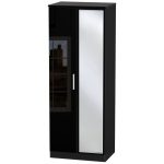 Knightsbridge 2 Door Wardrobe with Mirror Natural/Black