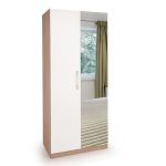 Hyde Mirrored Double Wardrobe White/Natural