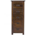 Boston Narrow 5 Tallboy Drawer Chest Brown
