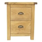 2 Drawer Cup Handle Bedside Table Natural