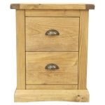 Chamfered Skirt 2 Drawer Bedside Brown