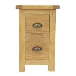 2 Drawer Cup Handle Petite Bedside Table Brown