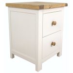 Kansas Wooden 2 Drawer Wide Bedside White
