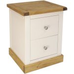 Ashland Silver 2 Drawer Wide Bedside White