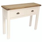 Kansas Brass 2 Drawer Console Table White