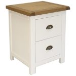 Kansas Brass 2 Drawer Wide Bedside White