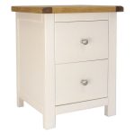 Kansas Silver 2 Drawer Wide Bedside White