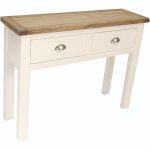 Kansas Silver 2 Drawer Console Table White