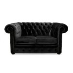 Belvedere Chesterfield 2 Seater Velvet Sofa Black